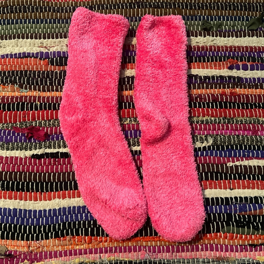 Cozy Pink Fuzzy Socks